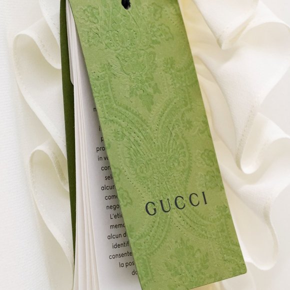 Gucci Spring 2022 Crêpe de Chine White Silk Ruffle Blouse - Picture 5 of 16